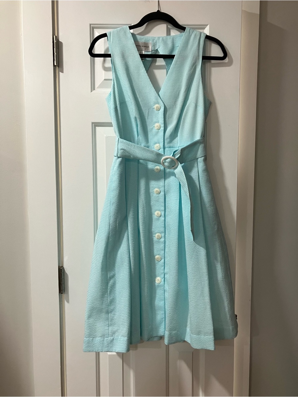 Donna Morgan Aqua/White Striped Dress